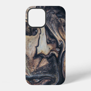 Black, brown, and grey abstract painting iPhone 12 case