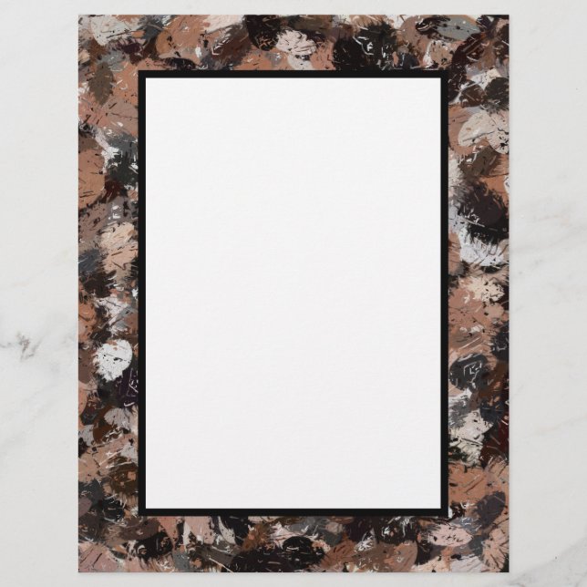 Black, Brown and Grey Paint Splatters Letterhead (Front)
