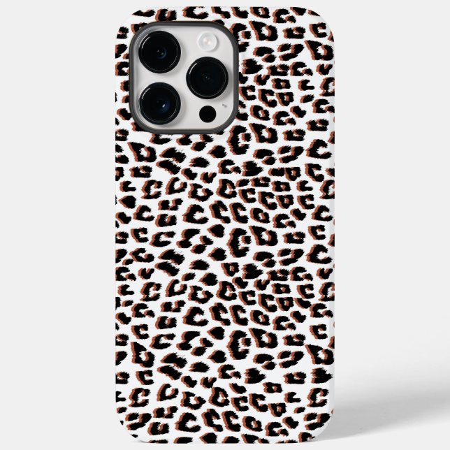 Black Brown and White Leopard Print  Case-Mate iPhone Case (Back)