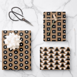 Black, Brown and White Wrapping Paper Sheet