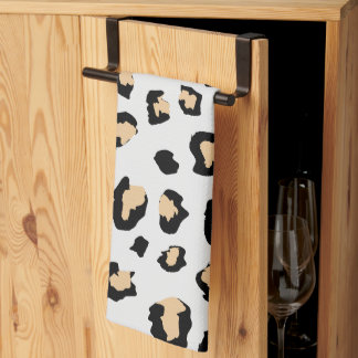 Black Brown Animal Skin leopard wild cat Kitchen Towel