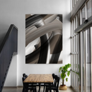 Black Brown Beige Abstract  Canvas Print