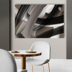 Black Brown Beige Abstract  Canvas Print