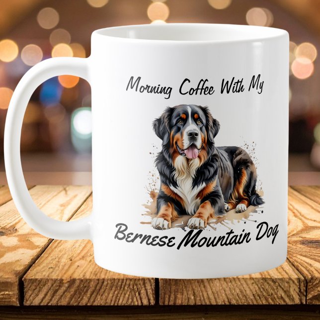 Black & Brown Bernese Mountain Dog PERSONALIZE Coffee Mug ( Personalize Elegant and Fun design)