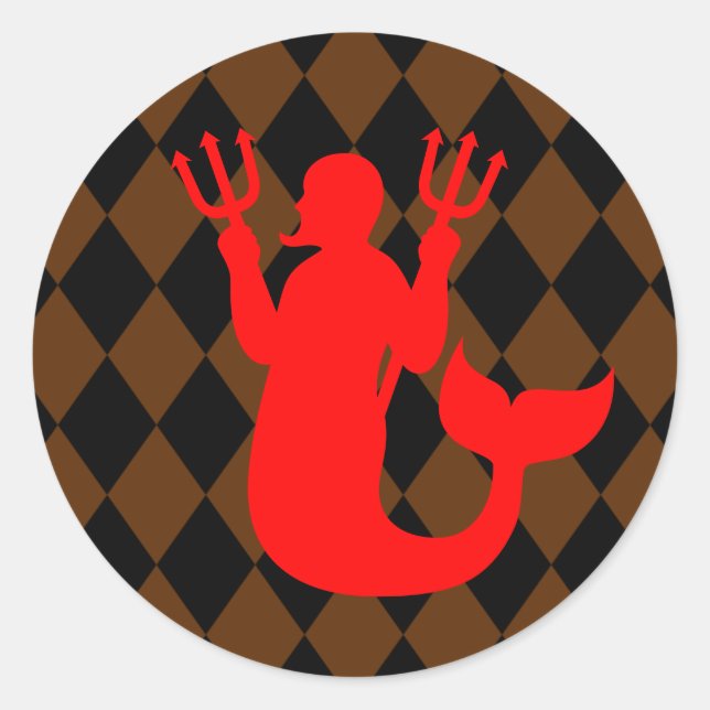 Black & Brown Diamonds Classic Round Sticker (Front)