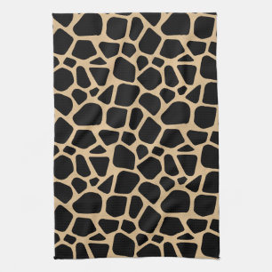 Black Brown Giraffe Print Kitchen Towel