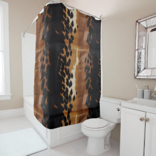 Black Brown Gold Cowhide 