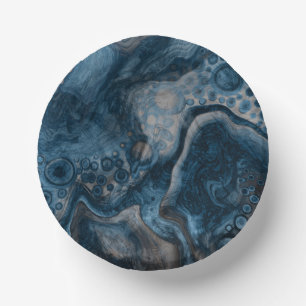 Black, Brown, Gray and Blue Abstract Modern  Paper Plate