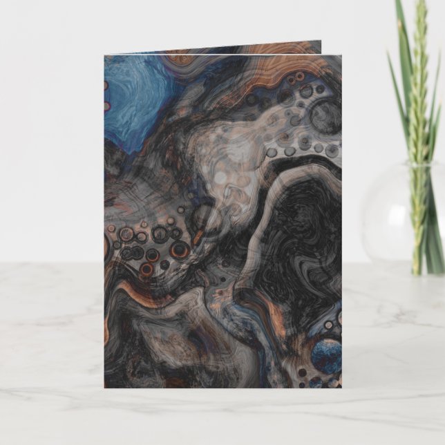 Black, Brown, Grey and Blue Abstract Modern    Card (Front)