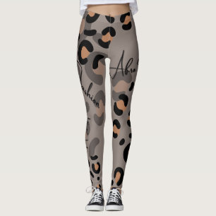 Black & brown leopard woman's leggings