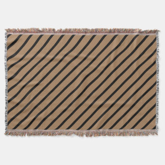 Black Brown Stripes Throw Blanket