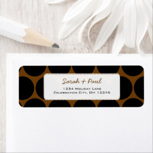 Black & Brown Whimsical Dots Adresse de retour Éti