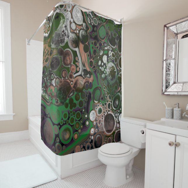 Black, Brown, White and Green Fluid Art   (In Situ)
