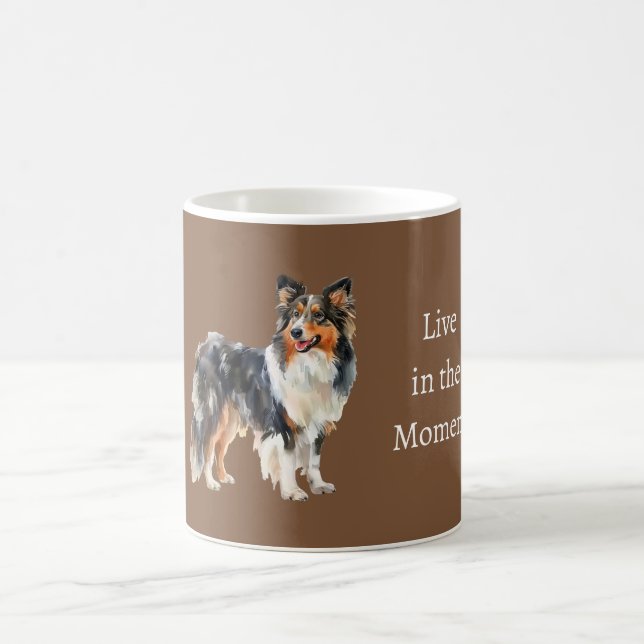 Black Brown White Dog Coffee Mug (Center)