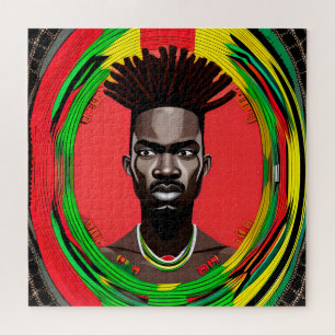 Black Bruh Melanin Dad Juneteenth King African Son Jigsaw Puzzle