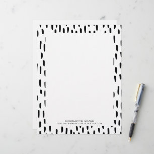Black Brush Marks Personalized Letterhead