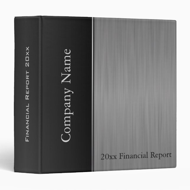 Black Brush Steel Company Style Binder (Front/Spine)