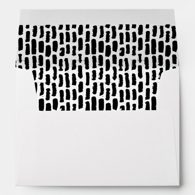 Black Brush Strokes Pattern Envelope (Back (Bottom))
