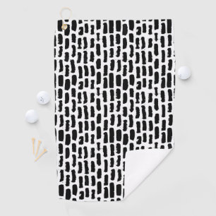 Black Brush Strokes Pattern Golf Towel