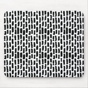 Black Brush Strokes Pattern Mouse Pad