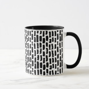 Black Brush Strokes Pattern Mug