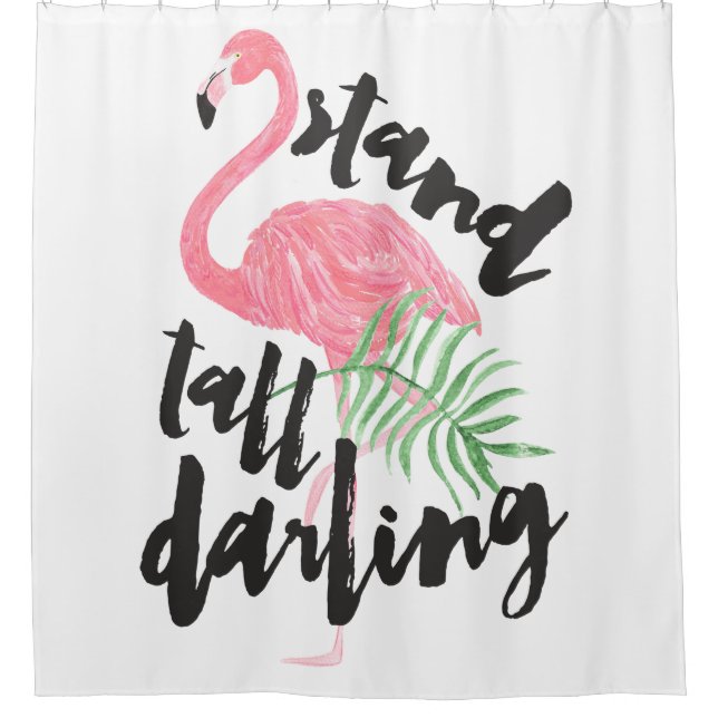 Black brush typography stand tall pink flamingo (Front)