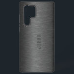 Black Brushed Aluminum Print Samsung Galaxy Case<br><div class="desc">Image of a black dark grey metallic brushed aluminum look. Available on other products and in 8 different colours. Customizable and optional monogram</div>