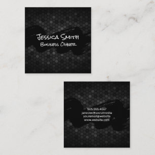 Black Brushed   Geometric Patterns Square Business Card