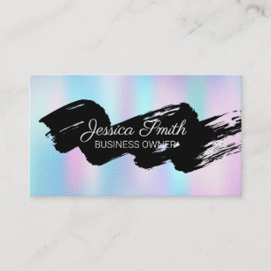 Black Brushed   Holographic Gradient Business Card