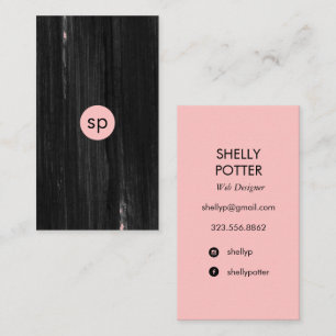 Black brushstroke pink business card design