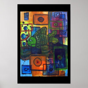 black bubbles poster