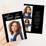 Black Budget Modern Calligraphy Photo Graduation Thank You Card<br><div class="desc">Black Budget Modern Calligraphy Photo Graduation Thank You Card features a fun and modern type,  along with your graduation photo. Add your note of thanks on the back,  or leave blank for a handwritten message.</div>