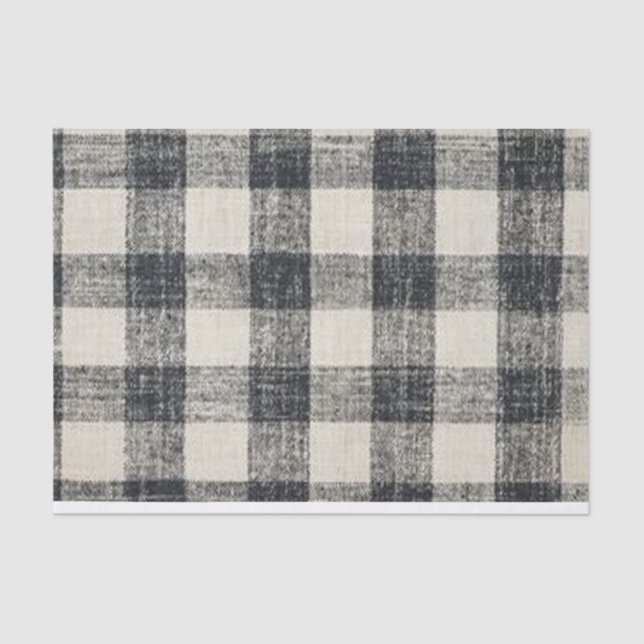 Black buffalo check background for decoupage   tissue paper (Front)