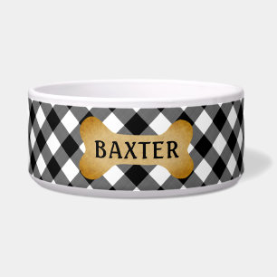 Black Buffalo Check Dog Bone Personalized