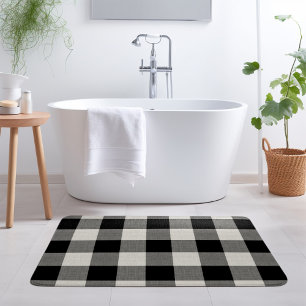 Black Buffalo Check   Modern Farmhouse Bath Mat