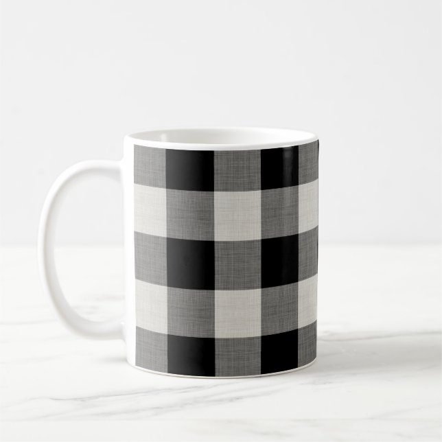 Black Buffalo Check | Modern Farmhouse Coffee Mug (Left)