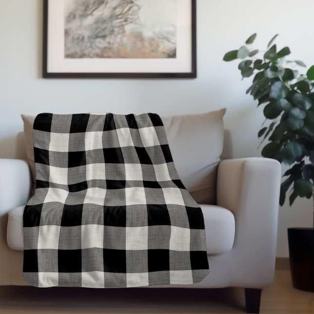 Black Buffalo Check | Modern Farmhouse Sherpa Blanket (Creator Uploaded)