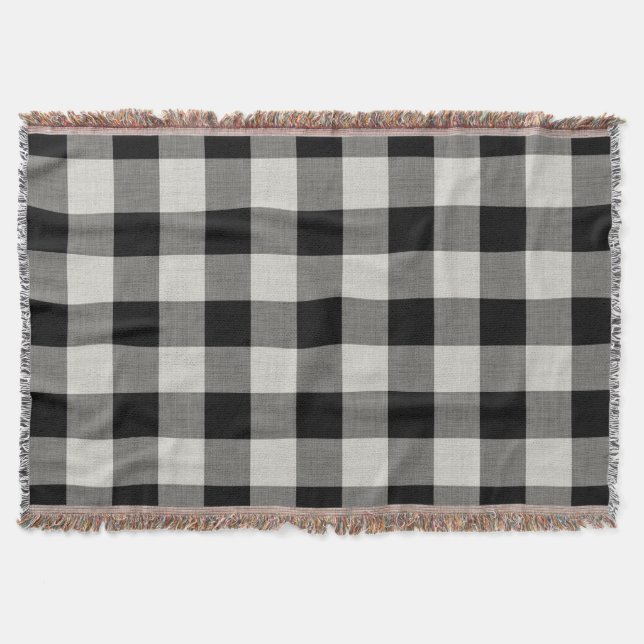 Black Buffalo Check | Modern Farmhouse Throw Blanket (Front)