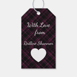 Black Buffalo Plaid Christmas Gift Tags