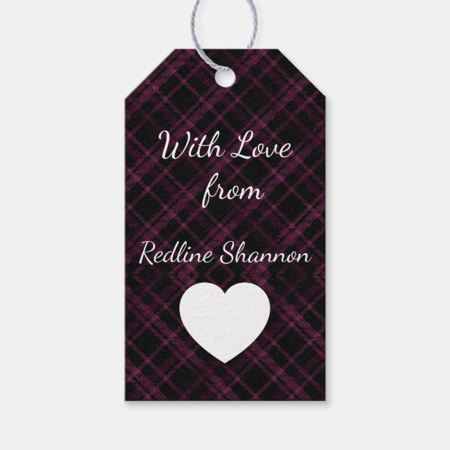  Black Buffalo Plaid Christmas Gift Tags (Front)