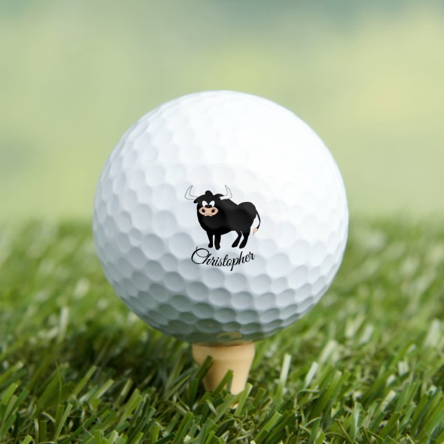 Black Bull Design Golf Balls (Insitu Tee)