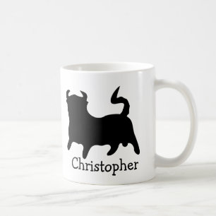 Black Bull Design Personalised Coffee Mug