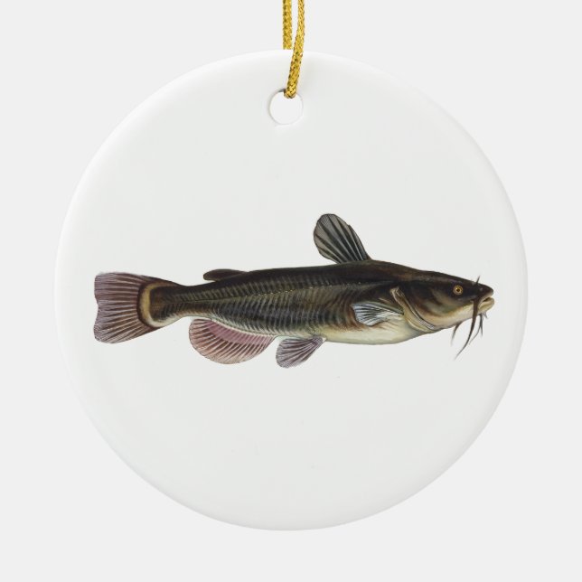 Black Bullhead Catfish - Freshwater Fishing Ceramic Ornament (Front)