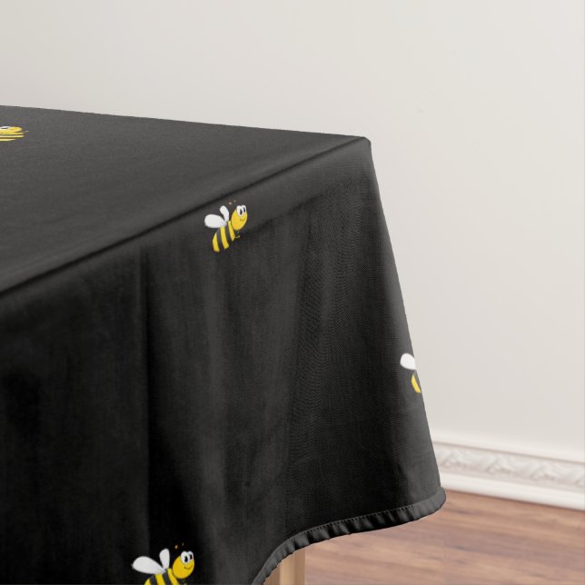 Black bumble bees cute funny  tablecloth (In Situ)
