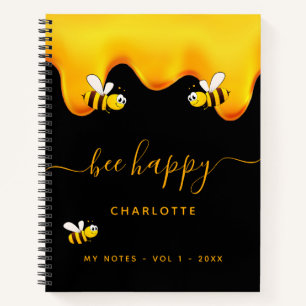 Black bumble bees sweet honey diary notebook