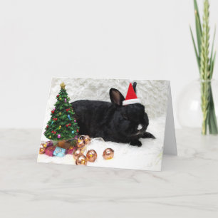Black Bunny Christmas Card