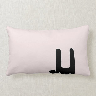 black bunny lumbar pillow