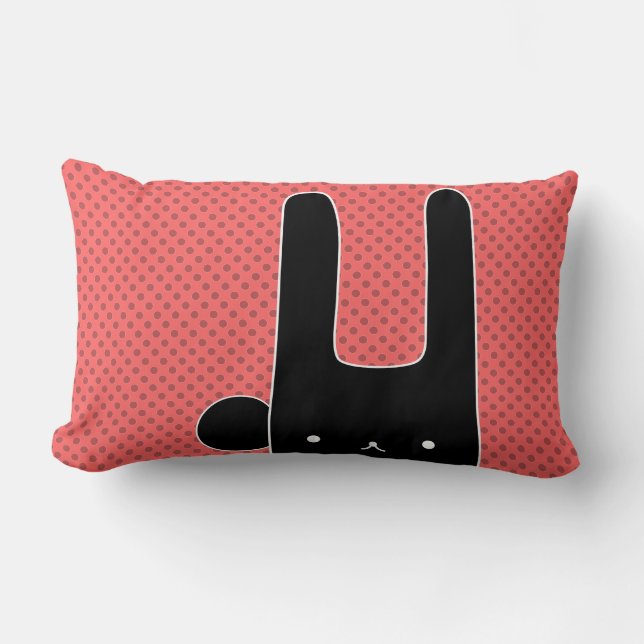 black bunny lumbar pillow (Front)
