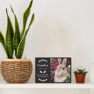 Black Bunny Paws Greenery Photo Rabbit Memorial Plaque
