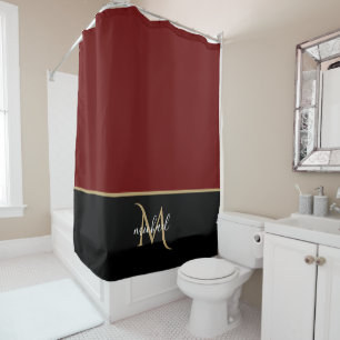 Black   Burgundy  & Gold Monogram Elegant Luxury 